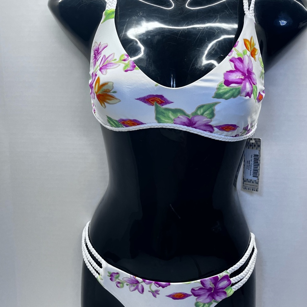 Frankie's Bikinis Floral White Bikini Set - Picture 3 of 16